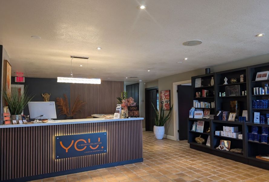 An image of the YOU. A Beauty MedSpa reception desk